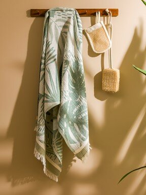 Banyo Havlusu YEŞİL BASKILI