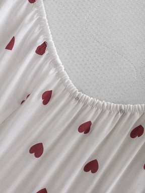 Çift Kişilik Çarşaf KIRMIZI BASKILI