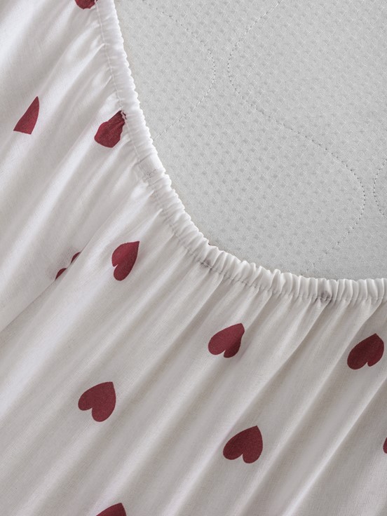 Çift Kişilik Çarşaf KIRMIZI BASKILI