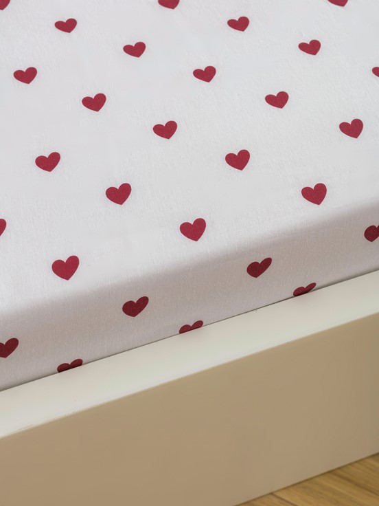 Tek Kişilik Çarşaf KIRMIZI BASKILI