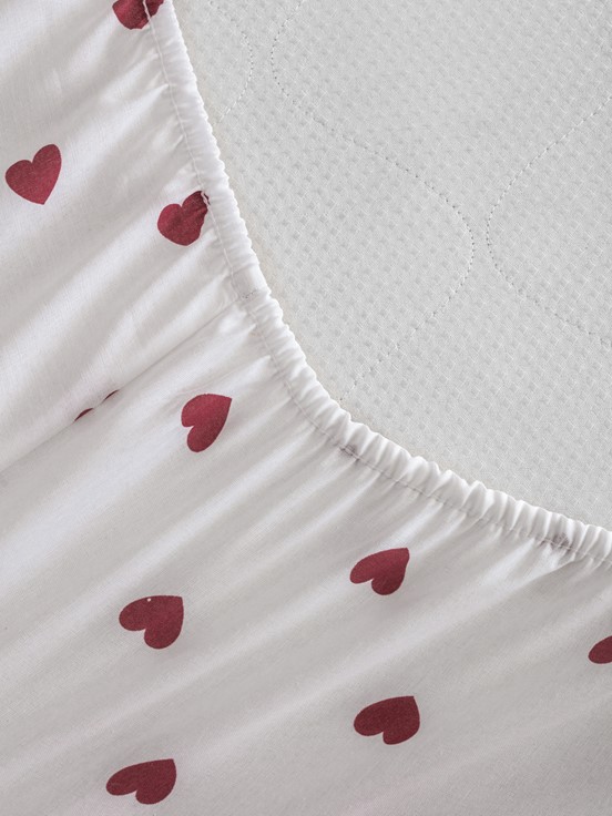 Tek Kişilik Çarşaf KIRMIZI BASKILI