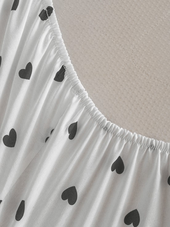 Tek Kişilik Çarşaf SİYAH BASKILI