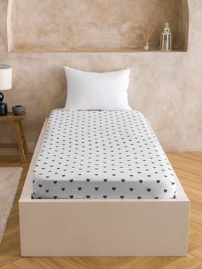 Tek Kişilik Çarşaf SİYAH BASKILI