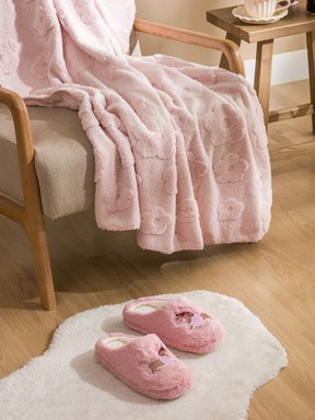 Ev Terliği PEMBE BASKILI