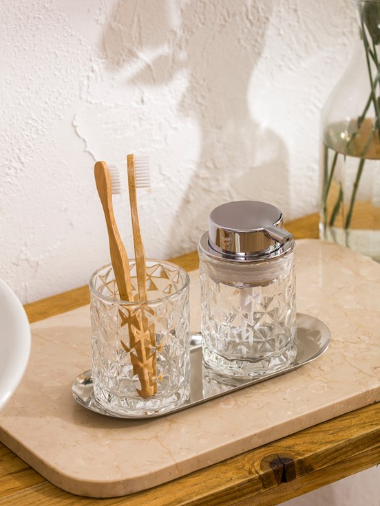 Banyo Seti GÜMÜŞ BASKILI