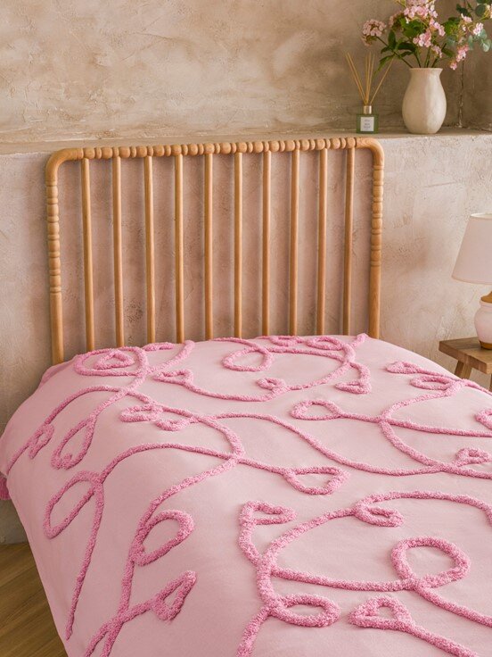 Tek Kişilik Yatak Örtüsü SOMON PEMBE