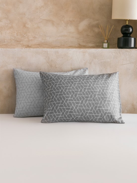 Yastık Kılıfı GRİ BASKILI