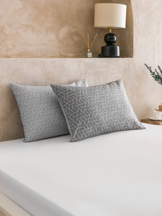 Yastık Kılıfı GRİ BASKILI