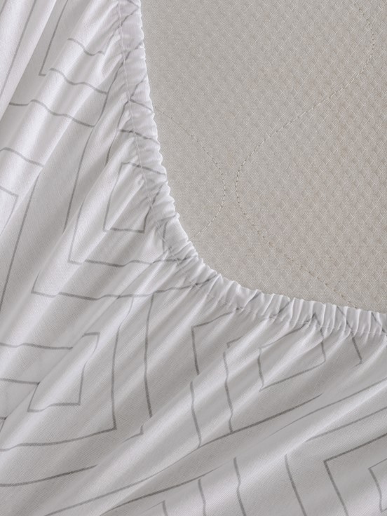 Çift Kişilik Çarşaf GRİ BASKILI