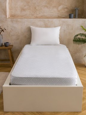 Tek Kişilik Çarşaf GRİ BASKILI