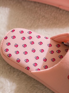 Ev Terliği PEMBE BASKILI