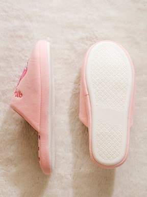 Ev Terliği PEMBE BASKILI