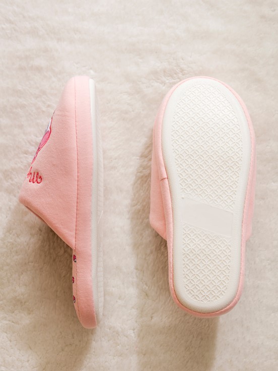 Ev Terliği PEMBE BASKILI