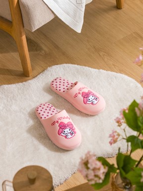 Ev Terliği PEMBE BASKILI