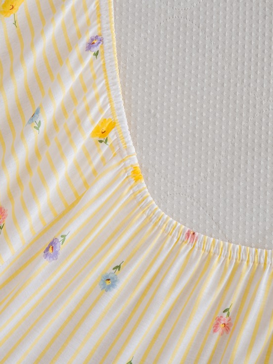 Çift Kişilik Çarşaf SARI BASKILI