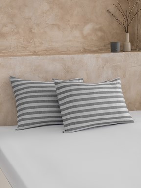 Yastık Kılıfı GRİ ÇİZGİLİ