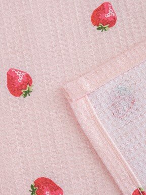 Çift Kişilik Pike PEMBE BASKILI