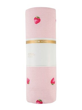 Çift Kişilik Pike PEMBE BASKILI