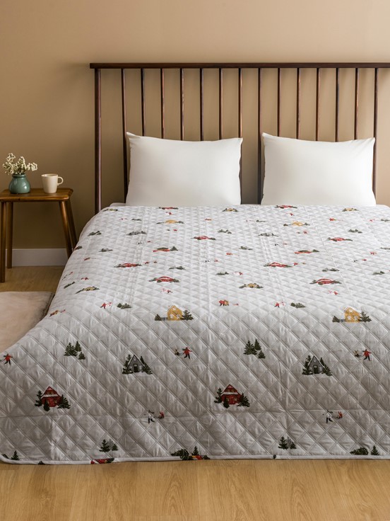 Çift Kişilik Yatak Örtüsü KARIŞIK BASKILI