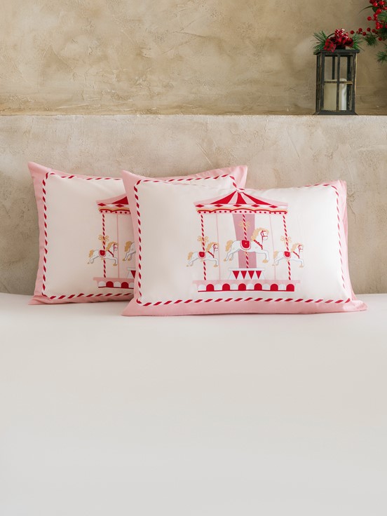 Yastık Kılıfı PEMBE BASKILI