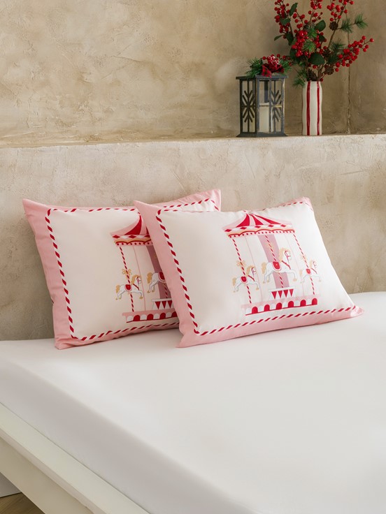 Yastık Kılıfı PEMBE BASKILI