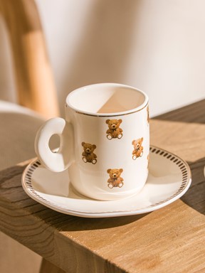 Ayı Teddy Baskılı 2 Kişilik Porselen Kahve Fincan Takımı 90 ml KARIŞIK