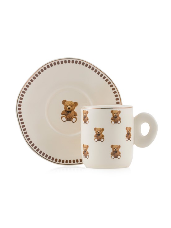 Ayı Teddy Baskılı 2 Kişilik Porselen Kahve Fincan Takımı 90 ml KARIŞIK