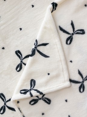 Çift Kişilik Battaniye SİYAH BASKILI