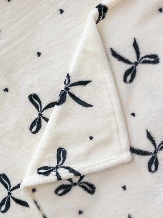 Çift Kişilik Battaniye SİYAH BASKILI