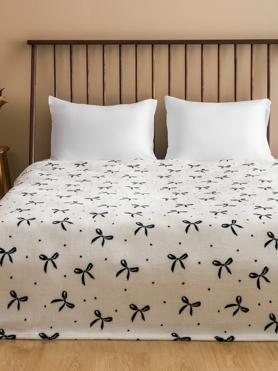 Çift Kişilik Battaniye SİYAH BASKILI