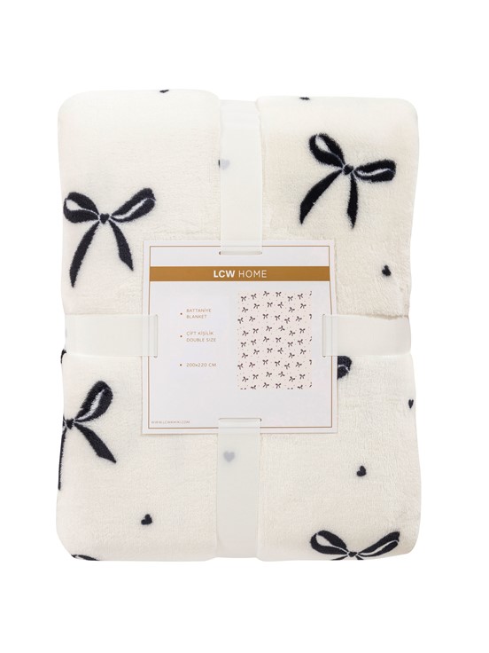 Çift Kişilik Battaniye SİYAH BASKILI