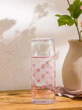 Sürahi PEMBE BASKILI