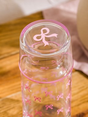 Sürahi PEMBE BASKILI