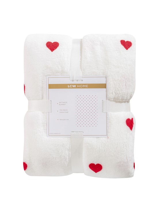 Tek Kişilik Battaniye KIRMIZI BASKILI