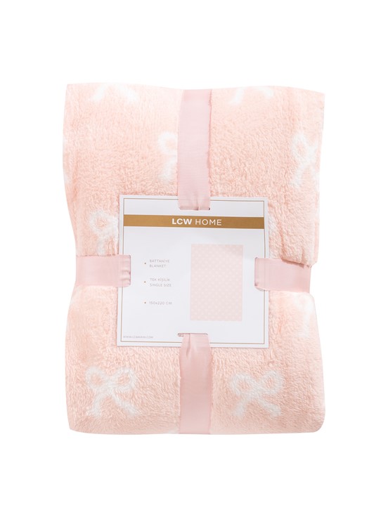 Tek Kişilik Battaniye PEMBE BASKILI