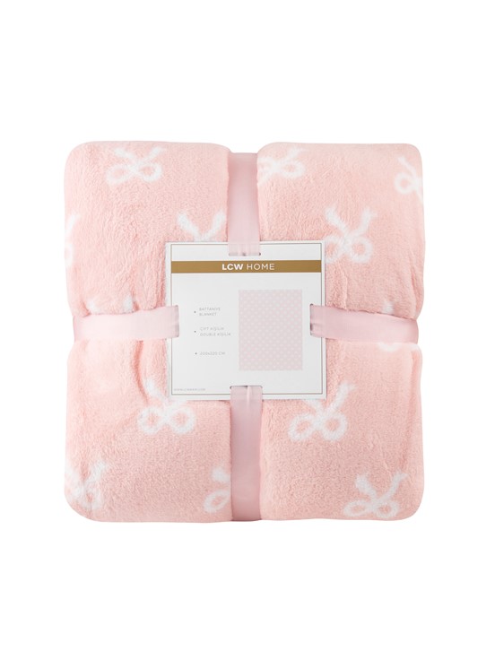 Çift Kişilik Battaniye PEMBE BASKILI