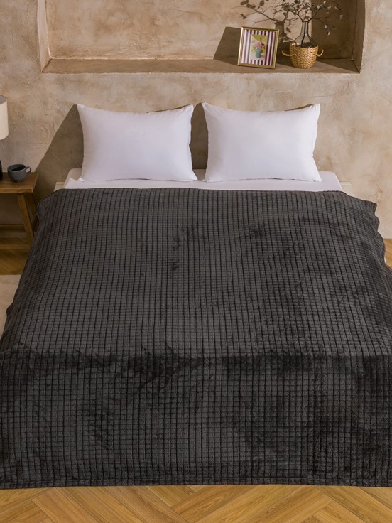 Çift Kişilik Battaniye AÇIK ANTRASİT