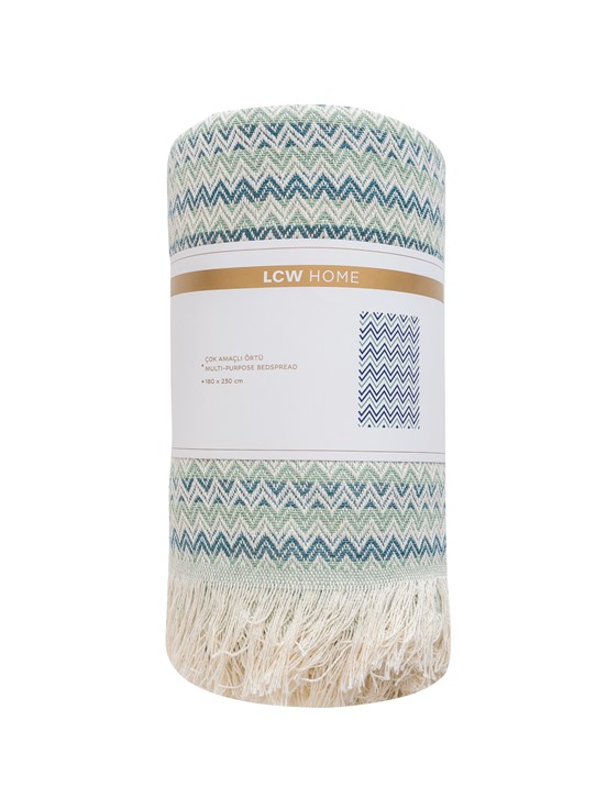 Çift Kişilik Yatak Örtüsü MAVİ BASKILI