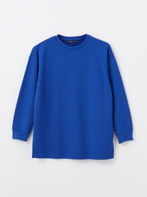 MODEST Bisiklet Yaka Düz Uzun Kollu Oversize Kadın Sweatshirt Tunik MAT YEŞİL
