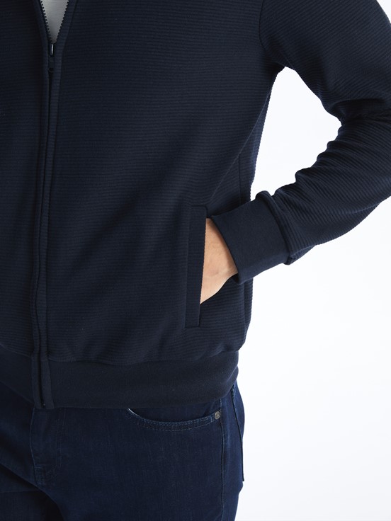 Fermuarlı Sweatshirt LACİVERT