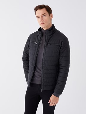 Deri Görünümlü Mont YENİ SİYAH