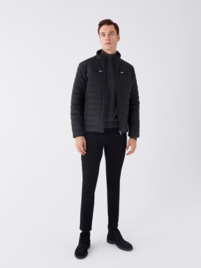 Deri Görünümlü Mont YENİ SİYAH