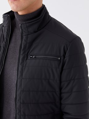 Deri Görünümlü Mont YENİ SİYAH