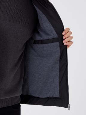 Deri Görünümlü Mont YENİ SİYAH