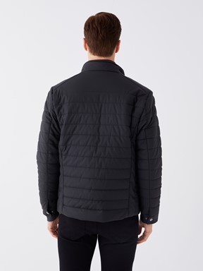 Deri Görünümlü Mont YENİ SİYAH