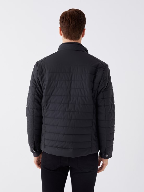 Deri Görünümlü Mont YENİ SİYAH