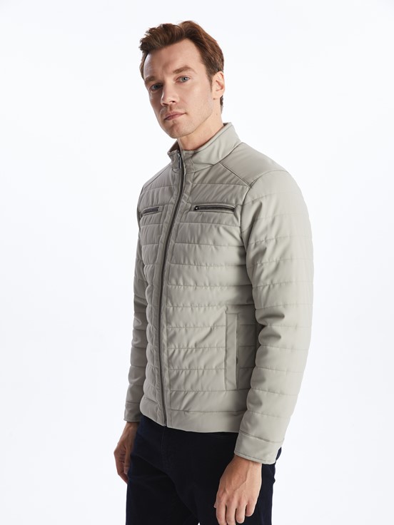 Deri Görünümlü Mont BEJ