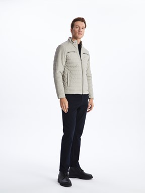 Deri Görünümlü Mont BEJ