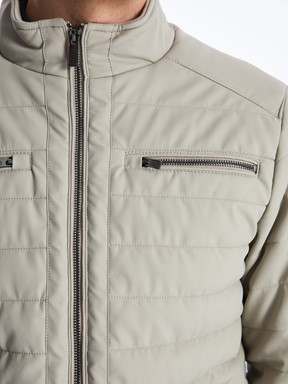 Deri Görünümlü Mont BEJ