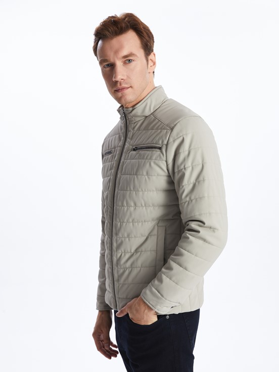 Deri Görünümlü Mont BEJ